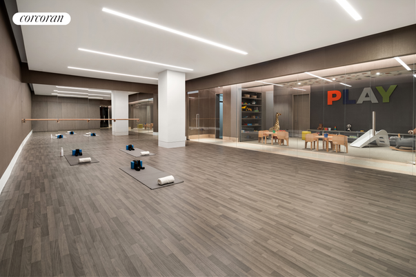 Fitness Equipment, Interior, Recessed Lighting, Wood Texture Flooring