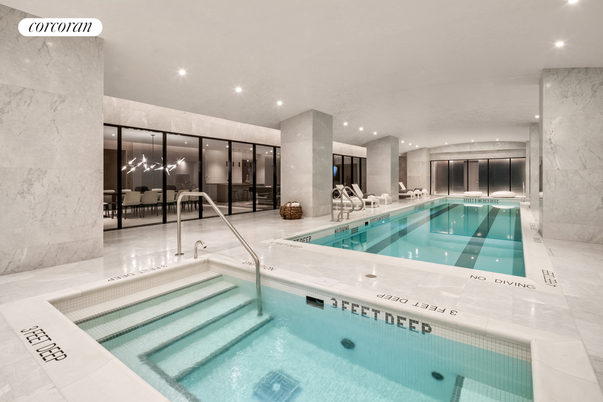 Interior, Marble Walls, Pool, Recessed Lighting