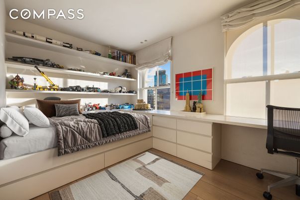 Bedroom, Home Office, Interior, Recessed Lighting, Wood Texture Flooring