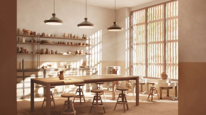 Dining room, Interior, Pendant Lights