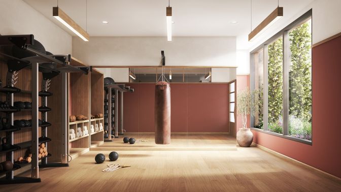 Interior, Pendant Lights, Recessed Lighting, Wood Texture Flooring