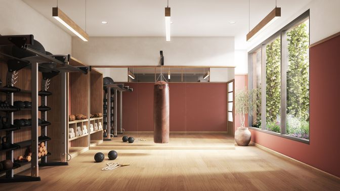 Interior, Pendant Lights, Recessed Lighting, Wood Texture Flooring