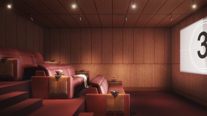 Home Theatre Room, Interior, Recessed Lighting, Theatre Room
