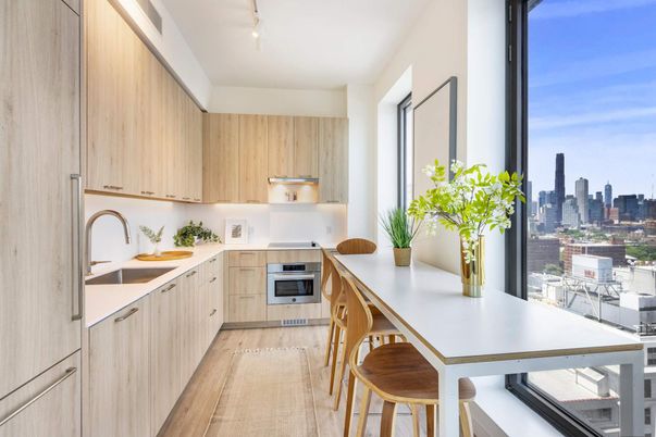 Interior, Kitchen, Stainless Steel Appliances, Wood Texture Flooring