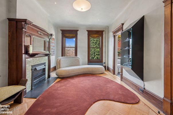 Fireplace, Interior, Wood Texture Flooring