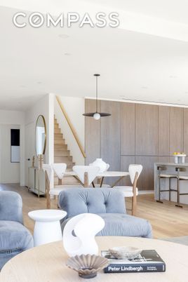 Dining room, Interior, Pendant Lights, Recessed Lighting, Wood Texture Flooring
