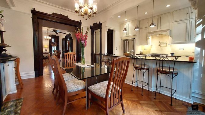 Chandelier, Dining room, Interior, Kitchen, Pendant Lights, Recessed Lighting, Wood Texture Flooring