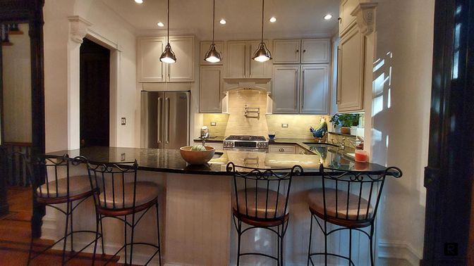 Interior, Kitchen, Pendant Lights, Recessed Lighting, Stainless Steel Appliances