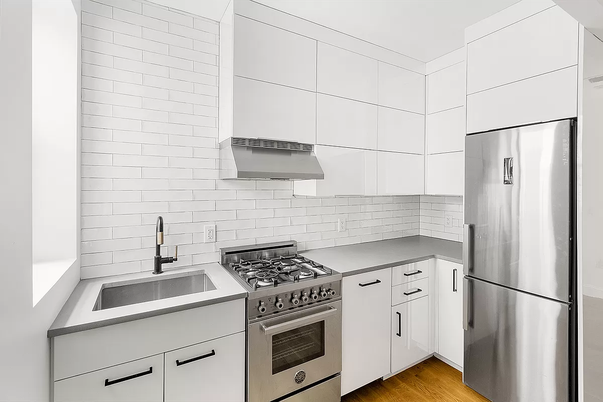 Interior, Kitchen, Stainless Steel Appliances, Wood Texture Flooring