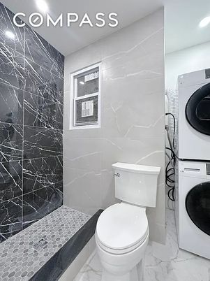 Bathroom, Interior, Marble, Marble Walls, Recessed Lighting, Washer