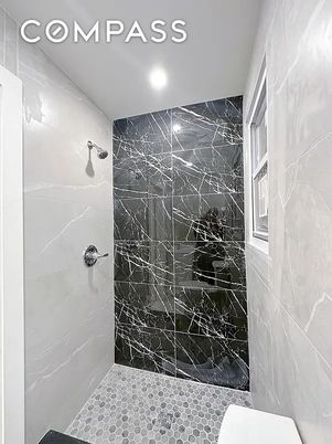 Bathroom, Interior, Marble Walls, Recessed Lighting