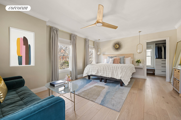 Bedroom, Interior, Pendant Lights, Wood Texture Flooring