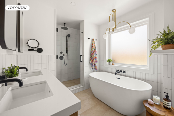 Bathroom, Dual Sink Vanities, Free Standing Baths, Glass Shower, Interior
