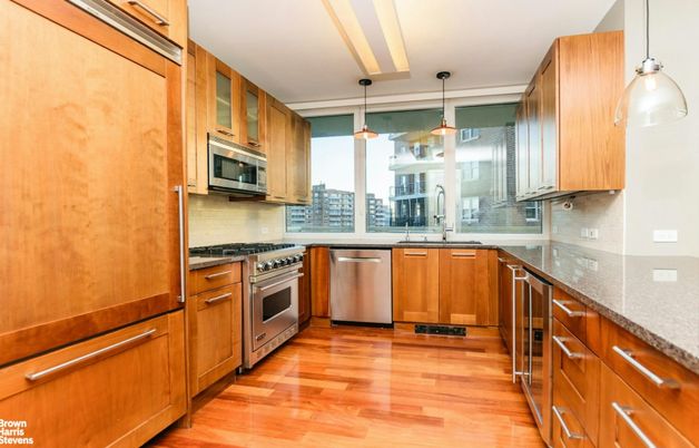 Interior, Kitchen, Pendant Lights, Stainless Steel Appliances, Wood Texture Flooring