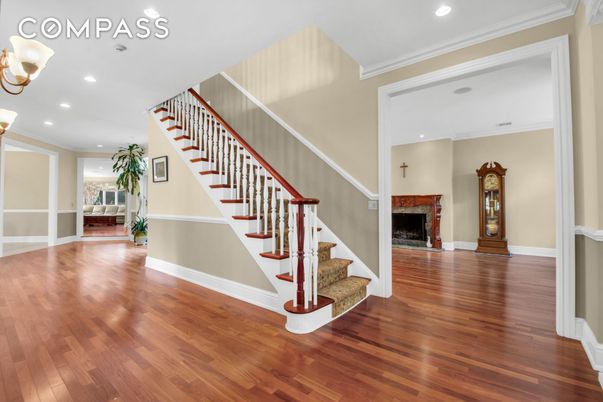 Fireplace, Interior, Recessed Lighting, Wood Texture Flooring