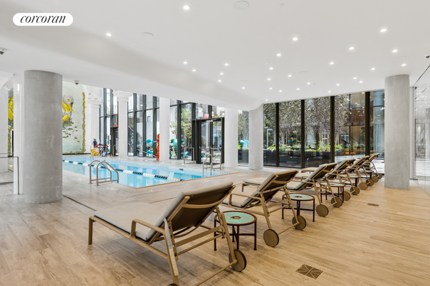 Interior, Pool, Recessed Lighting, Wood Texture Flooring