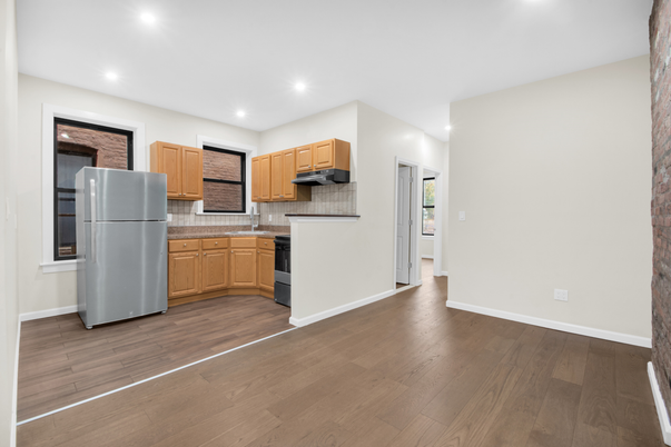 Interior, Kitchen, Recessed Lighting, Wood Texture Flooring