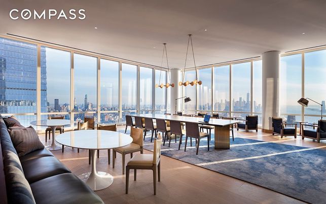 Dining room, Interior, Living room, Pendant Lights, Recessed Lighting, Wood Texture Flooring