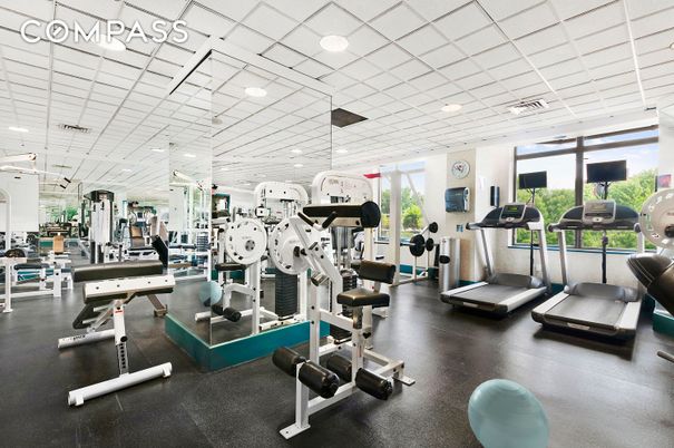 Fitness Equipment, Gym, Interior, Recessed Lighting
