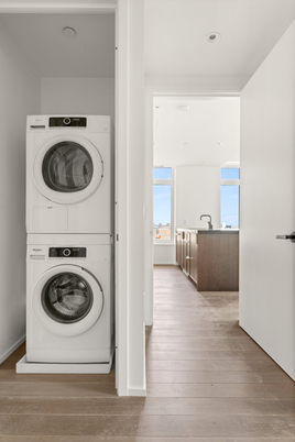 Interior, Recessed Lighting, Utility Closets, Washer, Wood Texture Flooring