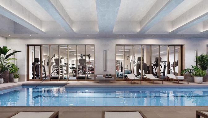 Fitness Equipment, Gym, Interior, Pool, Recessed Lighting