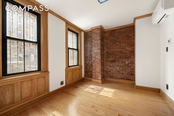 Empty room, Interior, Stone Walls, Wood Texture Flooring