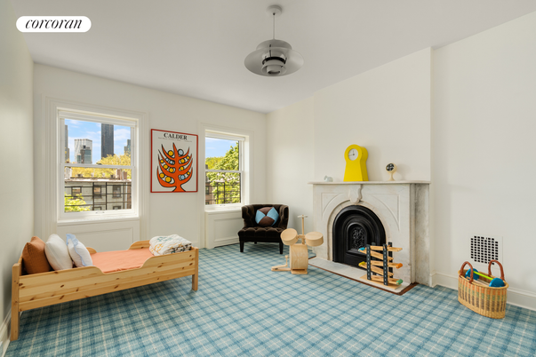 Bedroom, Fireplace, Interior