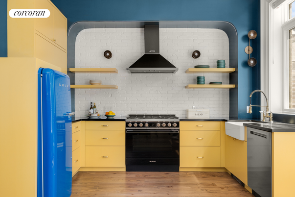 Interior, Kitchen, Stainless Steel Appliances, Wood Texture Flooring