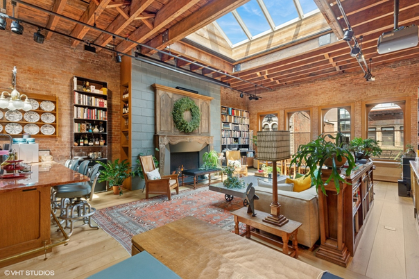 Fireplace, Interior, Living room, Stone Walls, Wooden Ceilings, Wood Texture Flooring