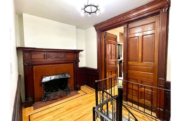 Fireplace, Interior, Wood Texture Flooring