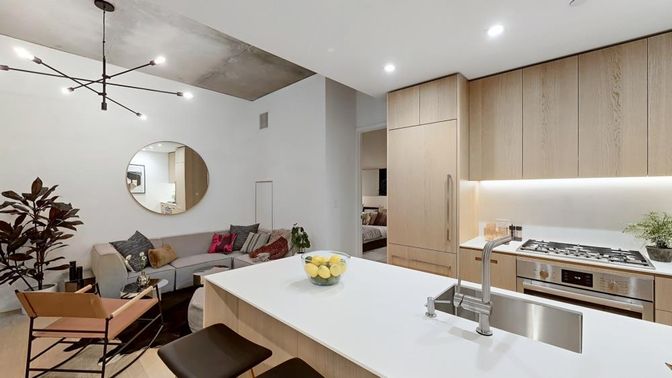 Interior, Kitchen, Living room, Pendant Lights, Recessed Lighting, Stainless Steel Appliances