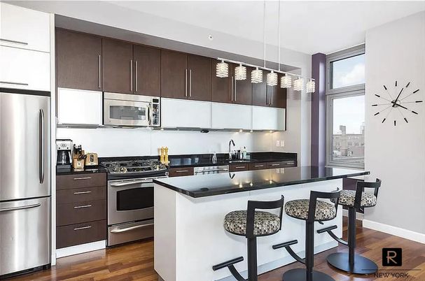 Interior, Kitchen, Pendant Lights, Stainless Steel Appliances, Wood Texture Flooring