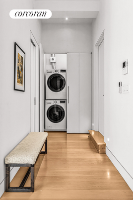 Interior, Recessed Lighting, Utility Closets, Washer, Wood Texture Flooring