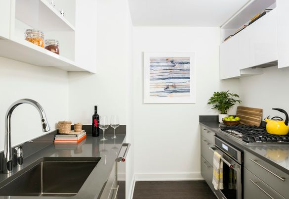 Interior, Kitchen, Stainless Steel Appliances, Wood Texture Flooring
