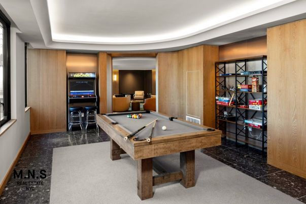 Billiard Table, Game Room, Interior, Recessed Lighting, Wooden Walls