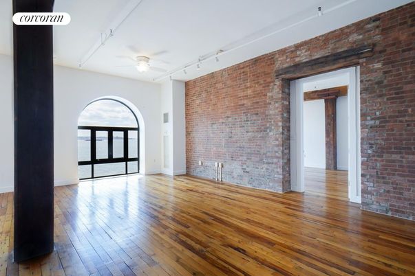 Empty room, Interior, Stone Walls, Wood Texture Flooring