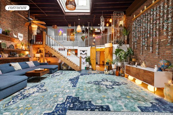 Interior, Living room, Pendant Lights, Stone Walls, Wooden Beams