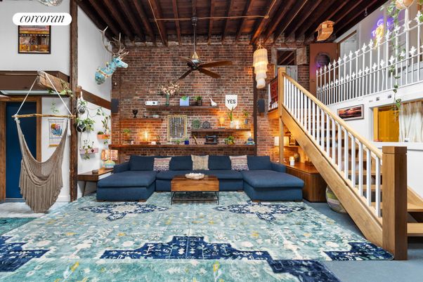 Interior, Living room, Stone Walls, Wooden Beams