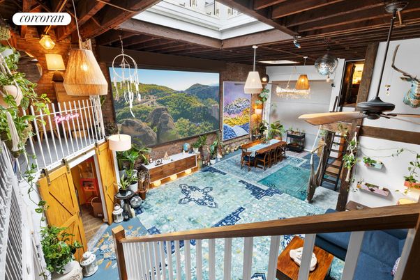 Dining room, Interior, Pendant Lights, Wooden Beams