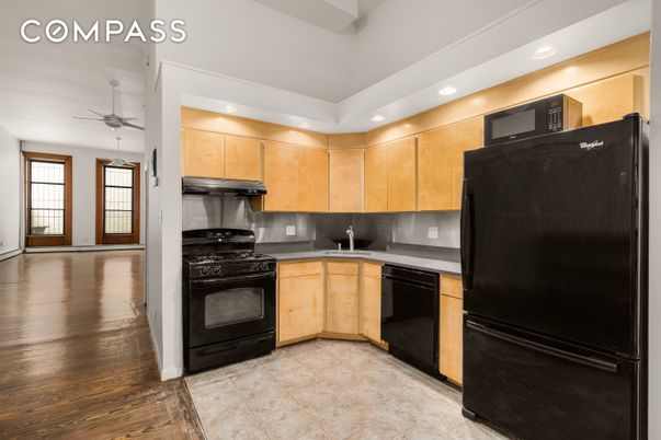 Interior, Kitchen, Recessed Lighting, Wood Texture Flooring