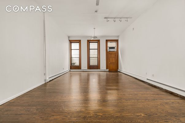 Empty room, Interior, Pendant Lights, Wood Texture Flooring