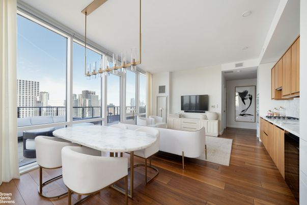 Dining room, Interior, Living room, Pendant Lights, Wood Texture Flooring