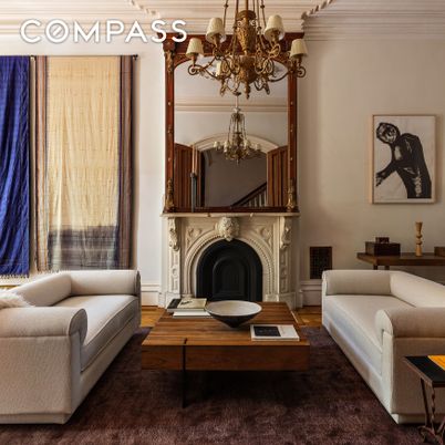 Chandelier, Fireplace, Interior, Living room