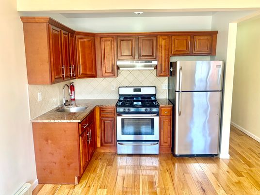 Interior, Kitchen, Stainless Steel Appliances, Wood Texture Flooring