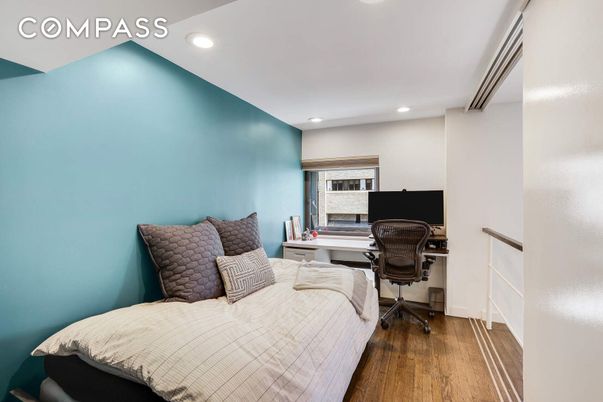 Bedroom, Home Office, Interior, Recessed Lighting, Wood Texture Flooring