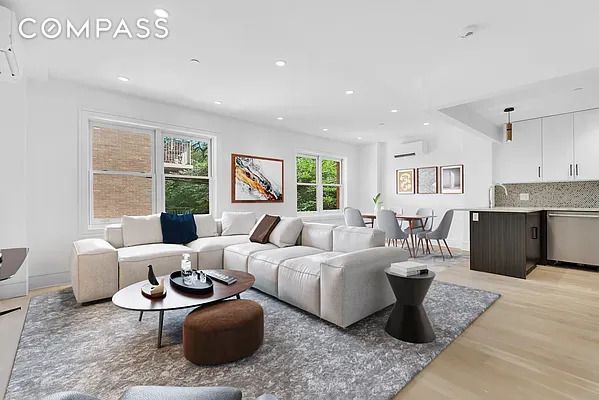 Dining room, Interior, Kitchen, Living room, Recessed Lighting, Wood Texture Flooring