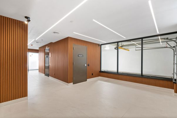 Elevator, Interior, Recessed Lighting, Wooden Walls