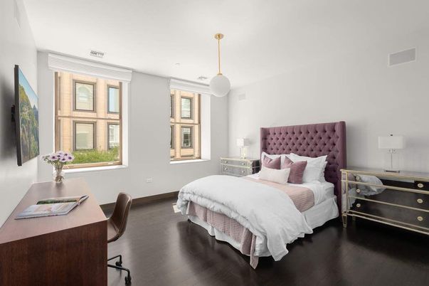 Bedroom, Home Office, Interior, Pendant Lights, Wood Texture Flooring