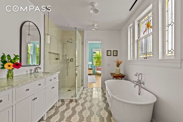 Bathroom, Dual Sink Vanities, Free Standing Baths, Glass Shower, Interior, Recessed Lighting