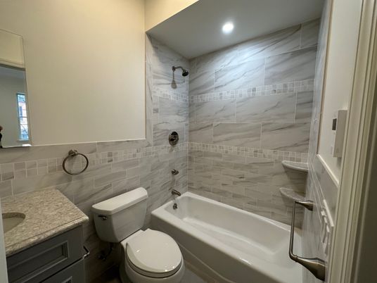 Bathroom, Interior, Marble Walls, Recessed Lighting